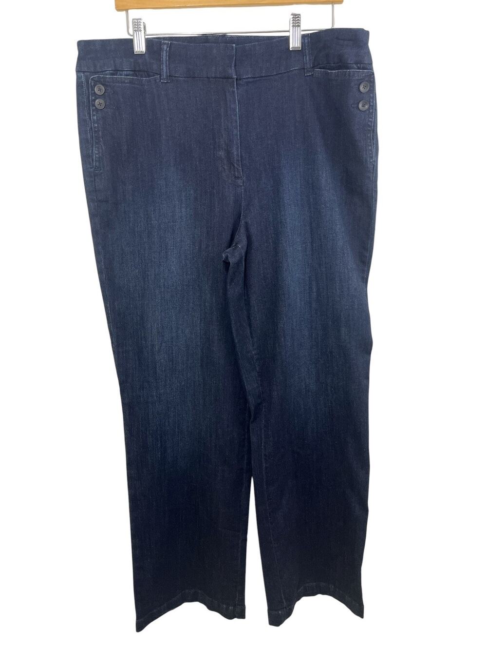 Talbots High Rise Straight Denim Jeans 16 Dark Wash Stretch NWOT Pants Women’s